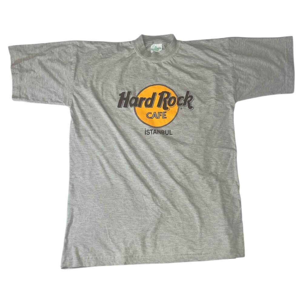 Men's Vintage Hard Rock Cafe Instanbul Crew Neck Short Sleeve Grey T-Shirt XL